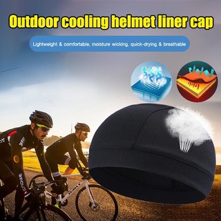 Outdoor cycling ice silk mesh breathable and quick-drying helmet liner cap