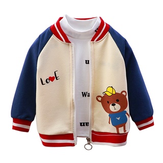Ready Stock 0-9Y Boy Coat Pure Cotton Cute Baseball Uniform Children's Jacket Clothes Kids Outwear (3)