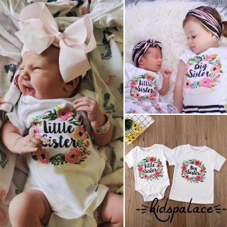 ➤♕❀❤Baby Girl Big/Little Sister Tee Shirt Romper Bodysuit Outfits Clothes