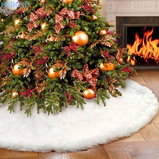 Pure Snowy White Plush with Non-Woven Fabric Christmas Tree Skirt for Festival Decoration HXBGXB (5)