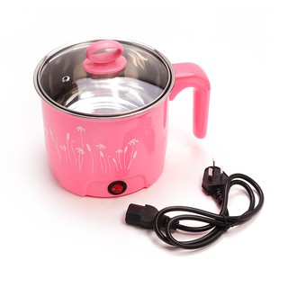 Korean Multi-function electric hot pot Electric hotpot mini small Power electric cooker (PINK)