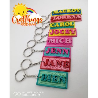 Personalized Air Dry Clay Name Keychains