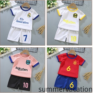 90-160cm Unisex Toddler Baby Boys Girls Sports Set Wear Brazil FC Messi Neymar Jersey