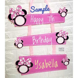 Minnie Mouse Customizable Birthday Christening Any Occasion Celebration Party / Room / Venue Signage