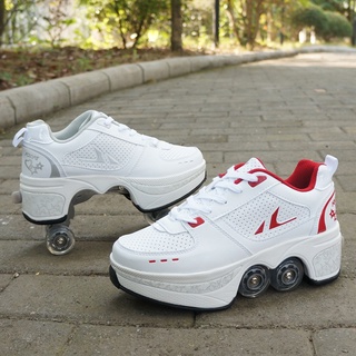 Skate shoesDeformation Shoes Double Row Double-Wheel Casual Roller Shoes Automatic Four-Wheel Dual-P