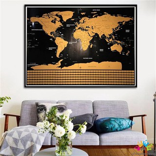 Scratch Off Map Of The World Poster Easy Scratching Gold Foil