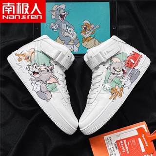 Nanjiren Cat and Mouse Joint Name Graffiti High-Top Shoes Casual Shoes Korean Fashion Student Sneake