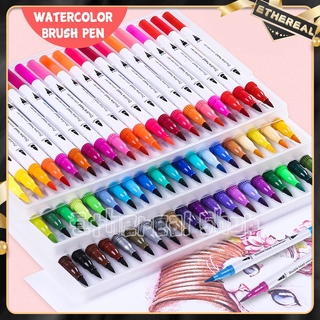 12/24/36/48/60/80/100 Colors Watercolor Brush Pen Colors Marker Pens Painting Drawing Art Supplies (1)