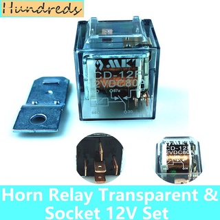 【Ready Stock】►Motorcycle Horn 5pin Light Relay Transparent & Socket 12V