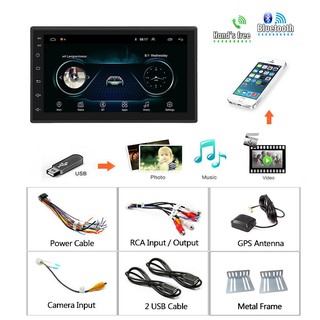 [2RAM+32G] 7" Double 2 DIN MP5 player 7 Inch double 2din Car Stereo Android 9.1 WIFI GPS Player car MP5 FM Stereo Radio USB/TF Touch Screen Stereo Video Cam WIFI/USB/TF/GPS Android & IOS Phone Mirrorlink (6)