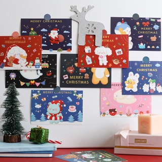 Christmas decoration card Christmas Eve postcard wall stickers room bedroom bedroom wall background (15 sets)