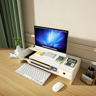 Monitor Stand Riser with Drawers Desktop Laptop Stand Riser with Keyboard Storage Space