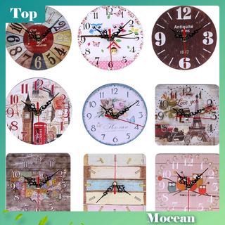 Vintage Wooden Wall Clock Large Shabby Chic Rustic Kitchen Home Antique Ddouble