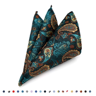 Luxury Men's Silk Handkerchief Hanky Man Paisley Floral Jacquard Woven Pocket Square 25*25cm For Bus