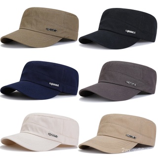 Hat Men's Flat-Top Cap Sun Hat Peaked Cap Baseball Cap Sun Hat Korean Style Trendy Middle-Aged and E