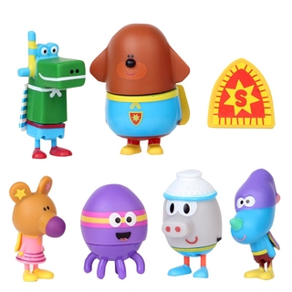 6pcs/Set Hey Duggee PVC Action Figure Model Collection Toy Cake Topper with Badge Kids Gift