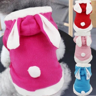 ☊┇℡Autumn and winter pet clothes plus velvet cat and dog clothes cute rabbit transform into Teddy Bi
