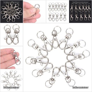 【COD√summer❄】 10Pc Silver Swivel Trigger Clips Snap Lobster Clasp Hook Bag Key Ring Hooks Gift