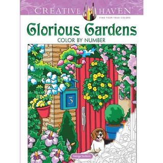 Creative Haven Glorious Gardens Color By Number Adult Coloring Book