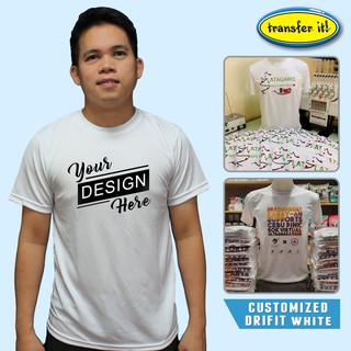 Transfer It Customized/ Personalized Drifit White Shirt Sports Breathable T-Shirt Promotional Unisex