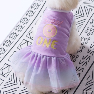 1pc Pet Dress Skirt Costume Clothes Three-layer Mesh Fluffy Design for Dogs Cats