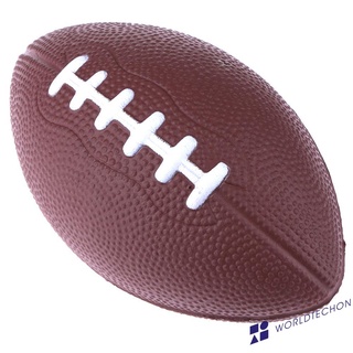 【New】Mini Soft PU Foam Material Brown Anti-stress Rugby Soccer Squeeze Ball hm0X