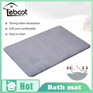 TeBoot Bath Mats Bathroom Carpet Rug Non Slip Kitchen Door Floor Carpet Coral Fleece Memory Foam Bathroom Mat 40*60cm