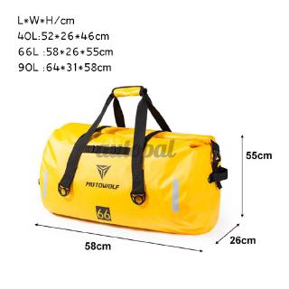 Outdoor Motorcycle Touring Waterproof Dry Luggage Roll Pack Roll Bag 40/66/90L Motorbike Scooter Sport Luggage Rear Seat Bag Pack (2)