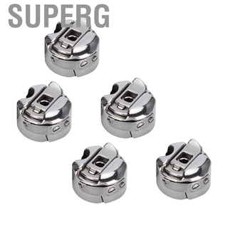 Superg 5pcs Sewing Machine Bobbin Cases Metal Embroidery for Front Loading