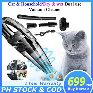 【COD】wireless vacuum cleaner Rechargeable Car & Household car dry and wet vacuum cleaner hand-held