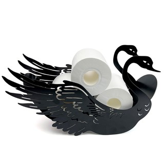 Funny Toilet Paper Roll Holder Black 5 Styles Owl/Swan/ Peacock/Crane/Bird Metal Black Metal Free St (1)
