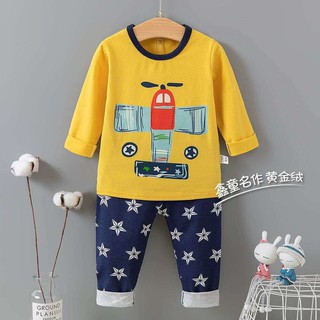 Babies Kids Super Cotton long sleeve Korean Fashion Pajama Terno For Boys Sleepwear Set