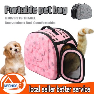 【Size S】Foldable Pet Cat Dog Carrier Bag Collapsible Pet Carrier Shoulder Bag for Small Animals (1)