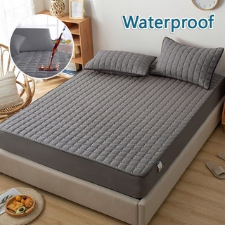 Waterproof Fitted Bedsheet Set Breathable Mattress Protector Cover Hotel Quilted Non-slip urate (4)