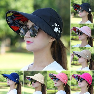 Women's summer casual wild out UV protection Korean folding sun hat sun hat