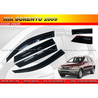 KIA SORENTO 2010 - UP Car Rain / Wind / Door Visor Side Window Deflector Set Of 4 Pieces Smoke Black