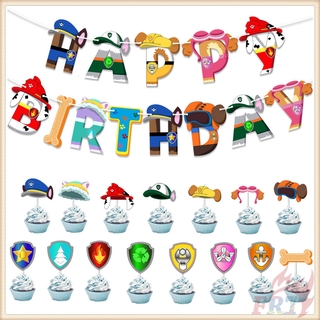 ♦ Party Decoration - Banner & Cake Topper ♦ 1Set Paw Patrol Happy Birthday Banner Paw Patrol Cake Topper Party Needs Decor Happy Birthday Party Supplies