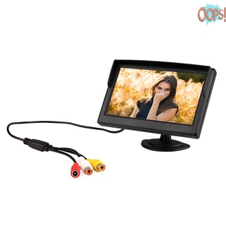 OOP 5" Digital Color TFT LCD Car Reverse Monitor for Rearview Camera DVD VCR