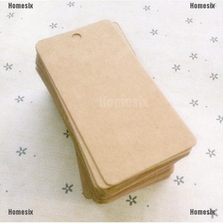 [YHOMX] Brown kraft blank rectangle gift swing tags paper party wedding favour TYU (1)