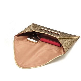 Fashion Leather Clutch Personality Envelope Package Sequins Hand (5)