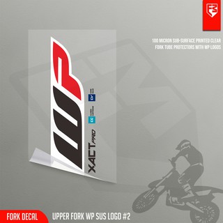 Black and Red WP Logo Waterproof Vinyl 120x250mm Fork Sticker Set for Motorcycle Accessories