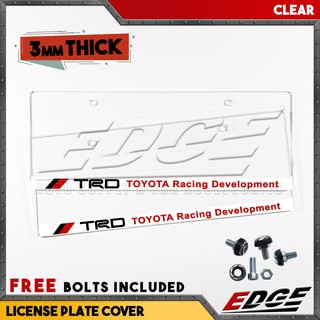 TRD Toyota Racing Development Clear License Plate Cover 2pcs/set // universal acrylic flexi glass