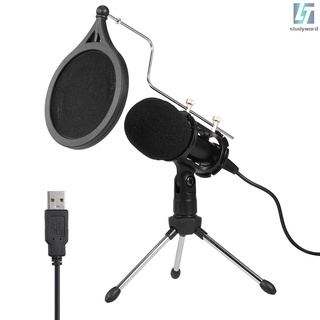 USB Condenser Microphone Recording Microphone Kit Karaoke Voice Microphone USB Drive-free Microphone with Tripod