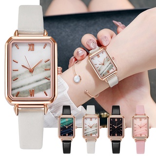 Women's Watch Fashion Square Ladies Watch Quartz Watch Green Dial Pink Gold Mesh Simple Luxury Girl's Watches
