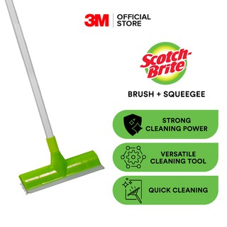 3M Scotch Brite Brush with Squeegee, Strong cleaning power brush, PVC brush, Rubber dryer
