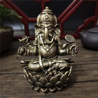 Bronze Colour Ganesha Statue Resin Crafts Sculpture LuckyGifts Ornaments