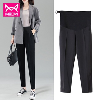 MiiOW Maternity Pants Pants Fall and Winter Outer Wear Suit Suit Suit Pants Black Autumn Spring and