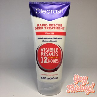Clearasil Rapid Rescue Deep Treatment Face Wash Maximum Strength with Salicylic Acid Acne Medication