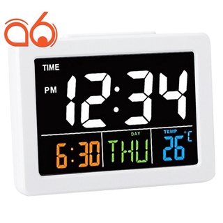 Color Large Screen Desk Alarm Clock with Temperature Date Display#O6PH