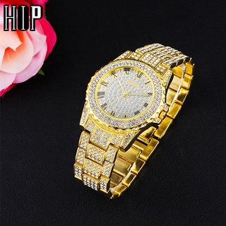 Hip Hop Luxury Mens Iced Out Watches Date Quartz Wrist Watches With Micropave CZ Alloy Watch For Wom